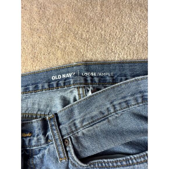 Men’s Old Navy Loose/Ample 34x32 Dark Wash Blue Denim Jeans 100% Cotton NWT - Picture 3 of 5